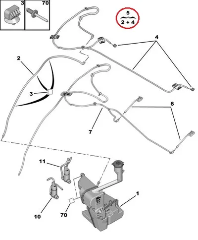 Klaasipesuri pihustite komplekt OEM Peugeot 508 - PSA  9802763580 - OE - 100% Genuine Part
