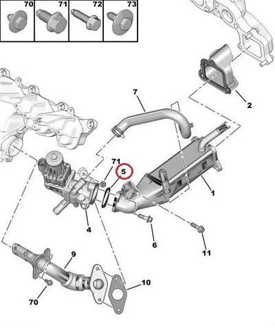 EGR klapi tihend OEM Jumper/Boxer/Ducato 2,2HDI 2010- Euro5 - PSA  9800622380 - OE - 100% Genuine Part
