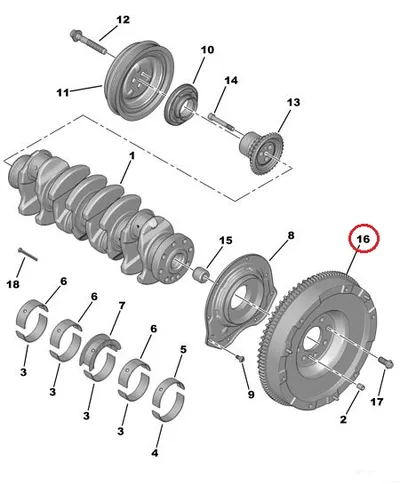 Ühemassiline hooratas OEM Citroen Jumper, Peugeot Boxer 2,2HDI 74kW 2006- - PSA  0532Q7 - OE - 100% Genuine Part