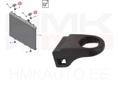 Jahutusradiaatori fikseerimispuks ülemine OEM Citroen/Peugeot - PSA  131299 - OE - 100% Genuine Part