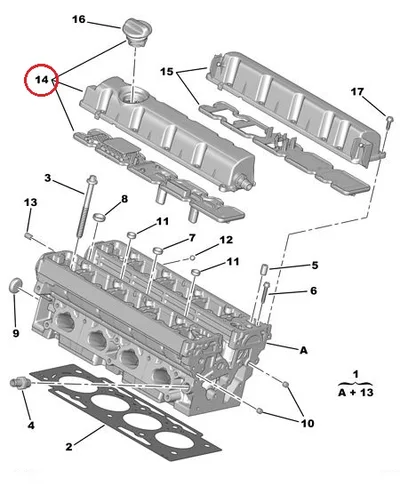 Klapikambri kaas, sisselase OEM Citroen Peugeot EW7A / EW10A - PSA  0248R6 - OE - 100% Genuine Part