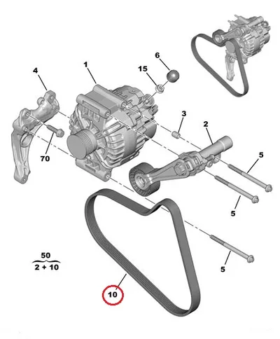 Mitmikkiilrihm 6PK905 OEM Citroen/Peugeot >>1678169580 - PSA  5750RG - OE - 100% Genuine Part