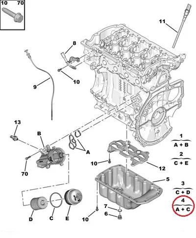 Õlifiltri korpuse tihendikomplekt OEM Citroen/Peugeot - PSA  1613571980 - OE - 100% Genuine Part