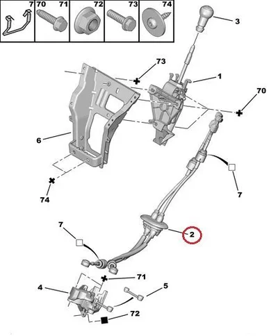 Käiguhoovastiku trosside komplekt OEM Citroen Berlingo/Peugeot Partner 1,6HDI 2010- BE4R - PSA  2444JJ - OE - 100% Genuine Part