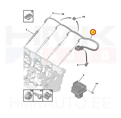 Eelsüüteküünalde juhtmestik OEM Citroen/Peugeot/Fiat 2,0HDi 2007- - PSA  5969A5 - OE - 100% Genuine Part
