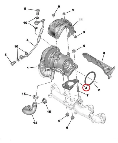 Turbo tihend OEM Citroen Nemo/Peugeot Bipper 1,3HDI - PSA  1608819380 - OE - 100% Genuine Part