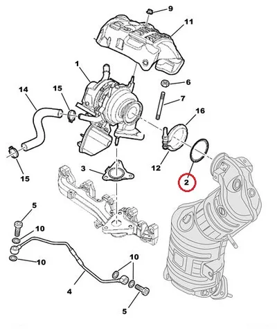 Turbo tihend OEM Citroen Nemo/Peugeot Bipper 1,3HDI - PSA  038081 - OE - 100% Genuine Part