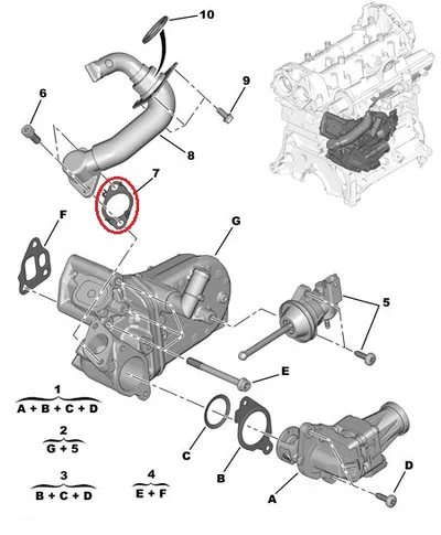 EGR toru tihend OEM Citroen Nemo/Peugeot Bipper 1,3HDI - PSA  1618QX - OE - 100% Genuine Part