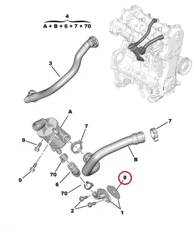 EGR toru tihend OEM Citroen Nemo/Peugeot Bipper 1,3HDI - PSA  1180T3 - OE - 100% Genuine Part