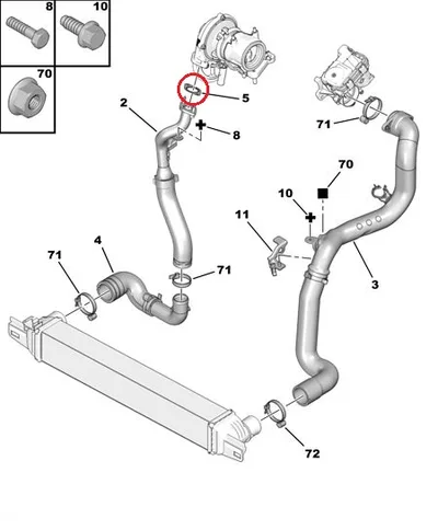 Turbo tihend OEM Citroen Nemo/Peugeot Bipper 1,3HDI - PSA  1617004180 - OE - 100% Genuine Part