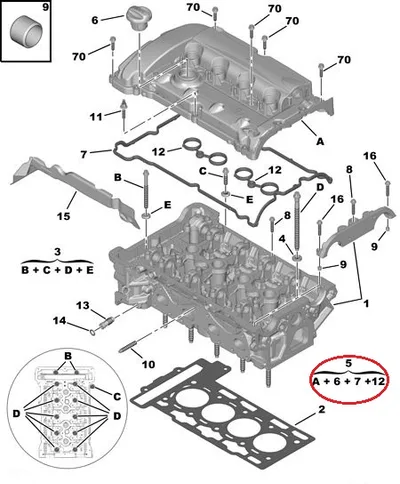 Klapikambri kaas OEM Citroen/Peugeot EP6 - PSA  V759886280 - OE - 100% Genuine Part