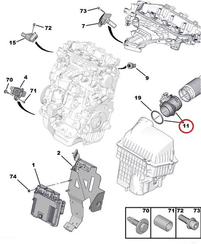 Õhukulumõõtja(MAF) OEM Citroen/Peugeot 2.0HDI - PSA  1920RL - OE - 100% Genuine Part