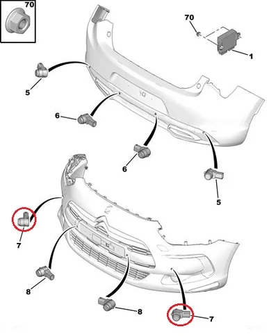 Parkimisandur OEM Citroen C4/DS4/DS5/Peugeot 508 (värvitav) - PSA  1611735380 - OE - 100% Genuine Part