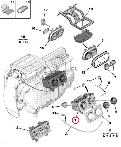 Salongisoojenduse juhtplokk OEM Jumper/Boxer/Ducato 2006-11 konditsioneeriga - PSA  6451YF - OE - 100% Genuine Part