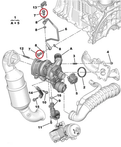 Turbo õlitustoru kinnituspolt OEM Citroen/Peugeot 1,6 EP6 - PSA  037957 - OE - 100% Genuine Part