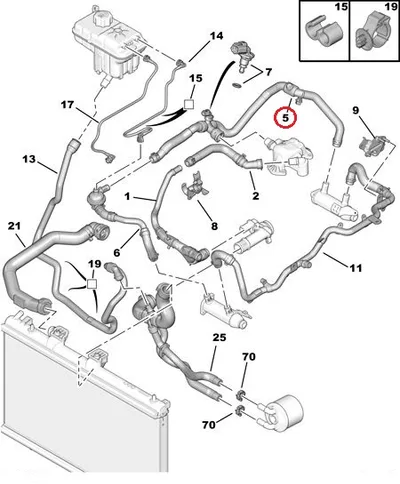 Jahutusvedeliku toru OEM Citroen/Peugeot 2,7HDi - PSA  1351KT - OE - 100% Genuine Part