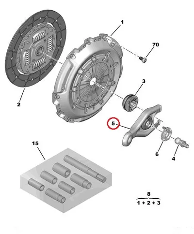 Sidurikahvel OEM Peugeot 206/Partner, Citroen Berlingo (trossiga sidur) - PSA  211758 - OE - 100% Genuine Part