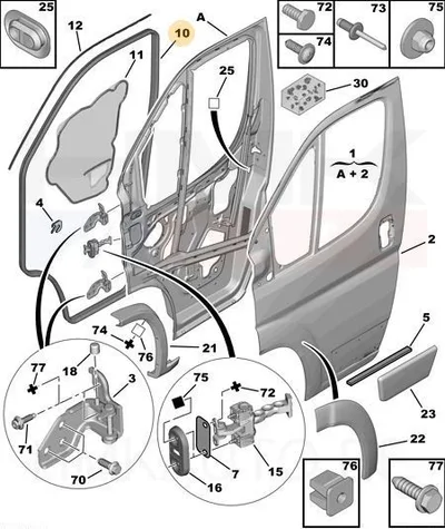 Esiukse tihend parem OEM Boxer/Jumper/Ducato 2006- - FIAT  1372884080 - OE - 100% Genuine Part