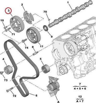 Nukkvõlli rihmaratas OEM Citroen/Peugeot - PSA  080590 - OE - 100% Genuine Part