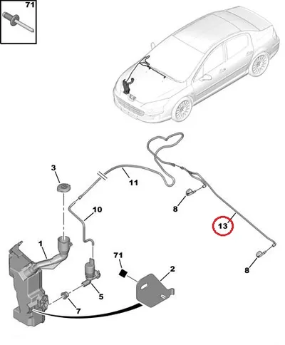 Klaasipesuri voolik OEM Peugeot 407 - PSA  6439A2 - OE - 100% Genuine Part