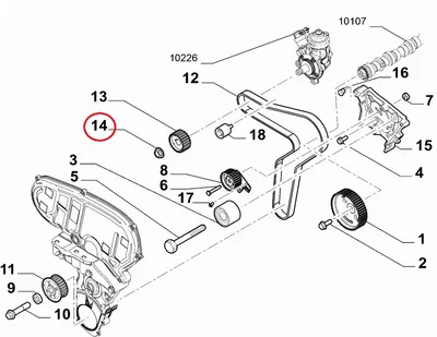 Kütusepumba rihmaratta kinnitusmutter OEM Jumper/Boxer/Ducato MCA 2,2HDI 2021- - PSA  55258035 - OE - 100% Genuine Part