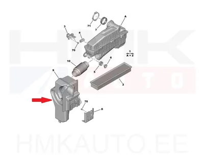 Turbo õhutoru (resonaator) OEM Citroen/Peugeot - PSA  1680408280 - OE - 100% Genuine Part