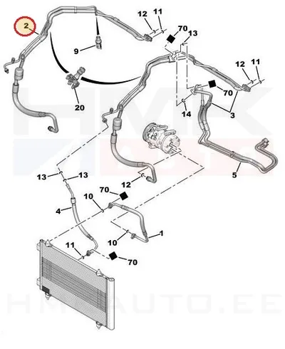 A/C torude komplekt OEM Citroen Jumpy/Peugeot Expert 2007- 2,0HDi - PSA  6477Q1 - OE - 100% Genuine Part