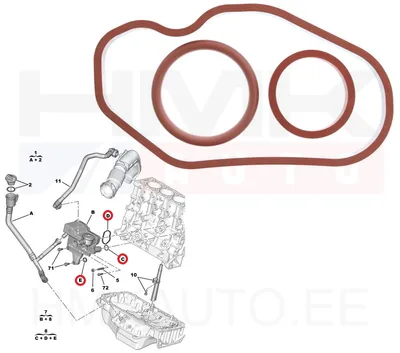 Karterituulutuse/õliseparaatori tihendikomplekt OEM Citroen/Peugeot - PSA  1606859480 - OE - 100% Genuine Part