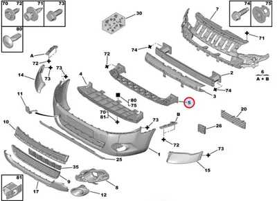 Esistange löögileevendi OEM Citroen Berlingo/Peugeot Partner 2008- - PSA  7414YQ - OE - 100% Genuine Part