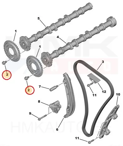 Nukkvõlli ketiratta kinnituspolt M8x1,25-L16 OEM Jumper/Boxer 2,2HDi - PSA  080666 - OE - 100% Genuine Part