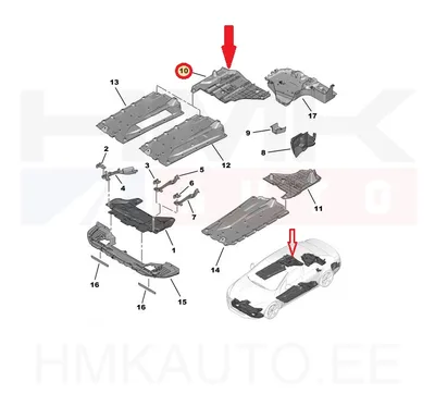 Põhjakate tagumine parem OEM Peugeot 508 - PSA  7013LJ - OE - 100% Genuine Part