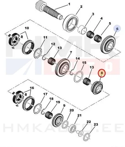 5-käigu hammasratas 44H OEM Jumper/Boxer/Ducato 2006-  3,0HDI - PSA  1623571580 - OE - 100% Genuine Part