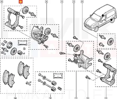 Pidurisadula raam (kelk) tagumine parem OEM Renault Kangoo 4x4 - REN  7701207480 - OE - 100% Genuine Part