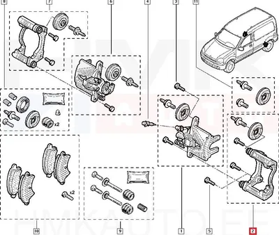 Pidurisadula raam (kelk) tagumine vasak OEM Renault Kangoo 4x4 - REN  7701207479 - OE - 100% Genuine Part