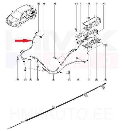Seisupiduritross tagumine parem OEM Renault Koleos - REN  365308419R - OE - 100% Genuine Part