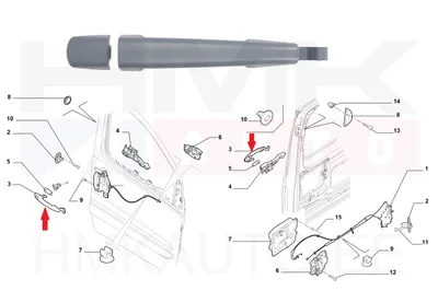 Ukselink välimine parem OEM Jumpy/Expert/Scudo 2007-  (hall) >>9101GH - PSA  9101GR - OE - 100% Genuine Part