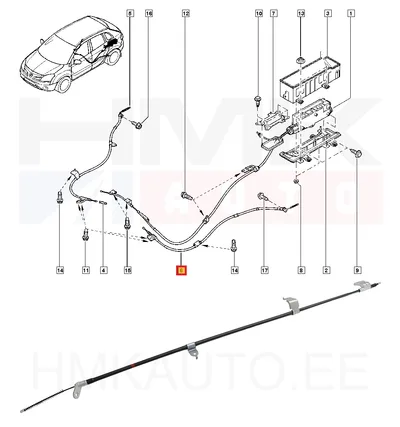 Seisupiduritross tagumine vasak OEM Renault Koleos - REN  365314069R - OE - 100% Genuine Part