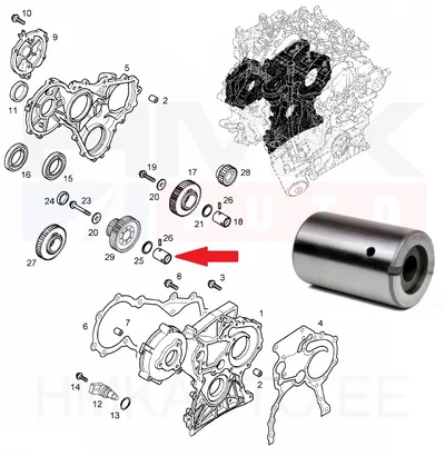 Gaasijaotussüsteemi hammasratta puks OEM Renault 2,2-2,5DCI - REN  8200522748 - OE - 100% Genuine Part