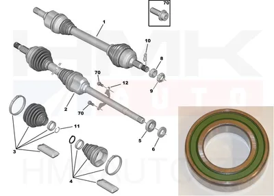 Veovõlli tugilaager OEM Citroen C5/Peugeot 508 - PSA  324708 - OE - 100% Genuine Part