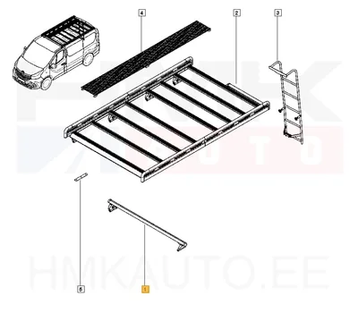 Katuseraami (risttala)komplekt 1tk. OEM Renault Trafic 2014- - REN  8201468175 - OE - 100% Genuine Part