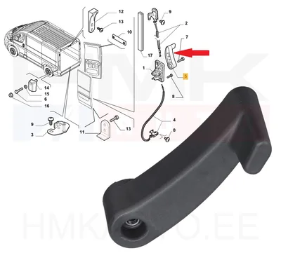 Ukselink tagauksele, sisemine vasak OEM Jumper/Boxer/Ducato 2006-11 - FIAT  735471000 - OE - 100% Genuine Part