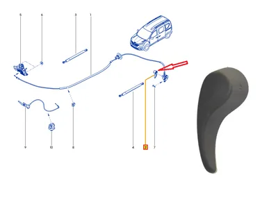 Kapoti avamise hoob OEM Dacia Dokker,Lodgy/Renault Express - REN  656237901R - OE - 100% Genuine Part