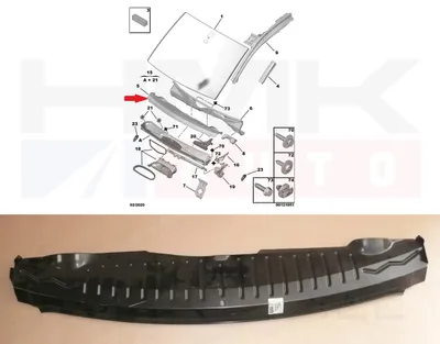 Esiklaasi alune plastvann OEM Berlingo/Partner 08- - PSA  8103J6 - OE - 100% Genuine Part