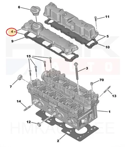 Klapikambri kaas OEM Citroen/Peugeot 1,4 16V ET3J4 - PSA  0248P5 - OE - 100% Genuine Part