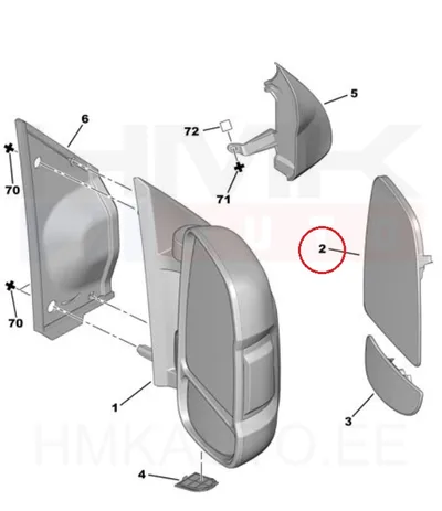 Peegliklaas parem ülemine soojendusega Jumper/Boxer/Ducato 2006- - 7860040AG - AG Automotive