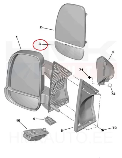 Peegliklaas vasak alumine soojendusega Jumper/Boxer/Ducato 2006- - FT88544 - Fast