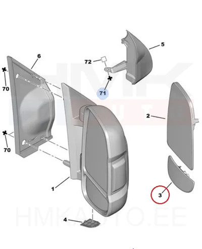 Peegliklaas parem alumine Jumper/Boxer/Ducato 06- - FT88549 - Fast