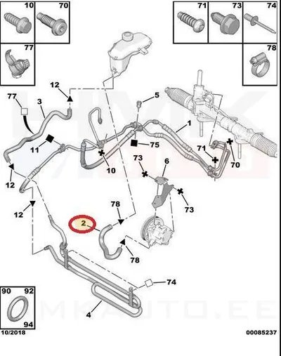 Roolivõimendi voolik OEM Berlingo/Partner 2008- - PSA  4012Q9 - OE - 100% Genuine Part