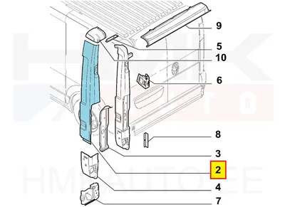 Ukseposti nurgaplekk tagumine vasak OEM Jumper/Boxer/Ducato 2006- - PSA  8503FE - OE - 100% Genuine Part