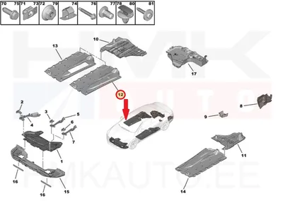 Põhjakate eesmine parem OEM Citroen C5 / Peugeot 407,508 2010- - PSA  7013LL - OE - 100% Genuine Part